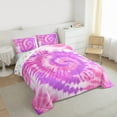 thumbnail image 3 of Manfei Tie Dye Full Size Comforter Sets 3-Piece for Teens Boys Girls,Abstract Watercolor Art Bedding Comforter Set,Purple Pink Lightweight Bedding Sets,Luxury Bedroom Decor,Reversible, 3 of 8