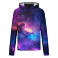 thumbnail image 2 of Ceisia Purple-Blue Nebula Print Hooded Top Men's Slim Fit Long Sleeve UV Protective Face Mask Shirt Orange L Gifts, 2 of 5