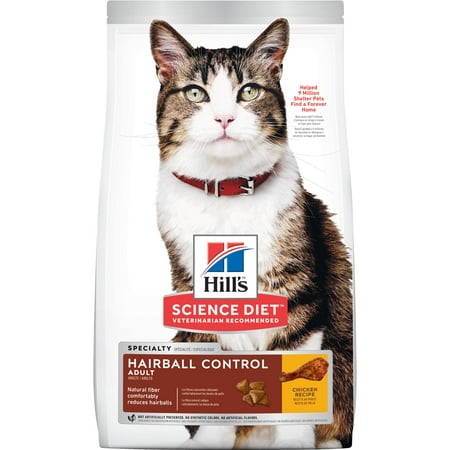Hill's Science Diet (Spend $20,Get $5) Adult Hairball Control Chicken Recipe Dry Cat Food, 15.5 lb bag-See description for rebate