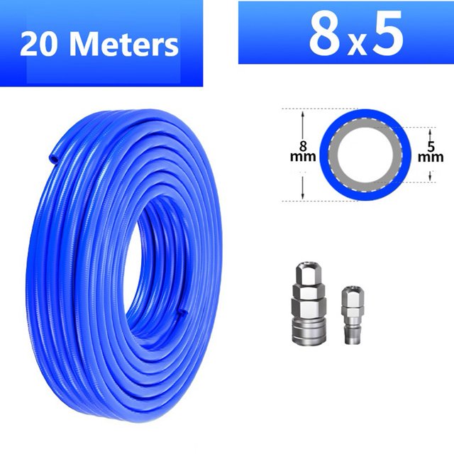 10-30Meter Pneumatic Straight Pipe Air Compressor Pump Hose 5*8Mm Tube Connector - 20M