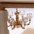 thumbnail image 6 of LYINGF 1/12 Miniature Dollhouse Chandelier Lighting - Hanging Ceiling Decor for Model House DIY Crafts, Detailed Victorian-Style Mini Chandeliers with Crystal Bead Decor, 6 of 7