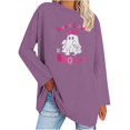 thumbnail image 1 of Pisexur Hauts à Ruban pour Femmes Mode Manches Longues Col Rond Chandails en Molleton Décontractés Sensibilisation au Cancer du Sein Pull Tops Chandails en Molleton Graphiques Inspirants T-Shirts Tops d'Automne pour Femmes, 1 of 5