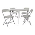 thumbnail image 4 of WorkSmart Resin - Ensemble de Meubles - 5 Pcs (4 Chaises Pliantes, Demi-Table Pliante) - Gris, 4 of 12