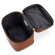 Daisy Fuentes Quilted Makeup Organizer Bag Train Case, Cognac (Womens)