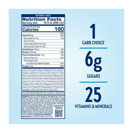Glucerna Hunger Smart Diabetic Protein Shake, Classic Strawberry, 10-fl-oz Bottle, 12 Count