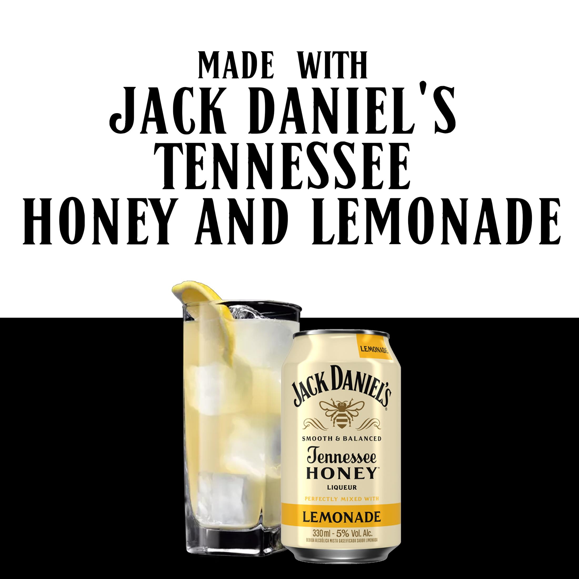 Jack Daniel's Tennessee Honey and Lemonade Ready to Drink Whiskey Cocktail,  4-Pack, 12 oz Cans 