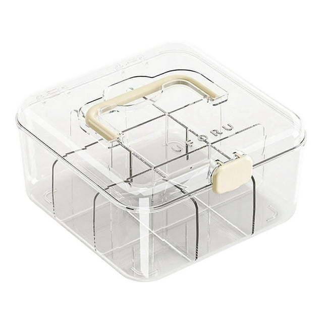 Card Storage Box, Portable Deck Organizer with Handle and Cover, Transparent Card Case for Game Cards, Durable Design