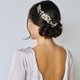 thumbnail image 5 of Nvzi Horquillas para el pelo de boda con flores para novias, peinetas con perlas de cristal, pinzas para el pelo, tocado, accesorios para el pelo de boda dorados, joyas - doradas, 5 of 5