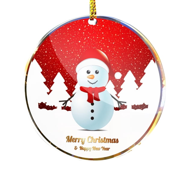 Decoraciones Del Árbol de Navidad Ornamento Colgante de Feliz Navidad con Papá Noel, Colgante Decorativo de Acrílico de 2024 para el Árbol Invierno Regalo de Año Nuevo en la Caja de Regalos