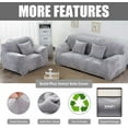 thumbnail image 5 of Thick Velvet Sofa Covers 1/2/3/4 Seater Pure Color Sofa Protector Stretch Non Slip Couch Cover Easy Fit Elastic Fabric Stretch Couch Slipcover(Gray, 3-Seater Sofa), 5 of 11