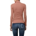 thumbnail image 3 of J. METHOD Women's Light Weight Basic Long Sleeve Turtleneck Knit Ribbed Shirt Sweater Mock Neck Top NEWT88 Mauve M, 3 of 6