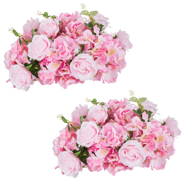 CHOK Artificial Flower Kissing Balls for Wedding Table Centerpieces 10Pcs 14.2 Large White Fake Roses Hydrangea Flower Arrangement