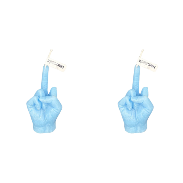 Vela perfumada de dedo medio, cera de soja, vela de larga duración para el hogar (azul)