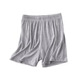 thumbnail image 4 of Blmnix Boxer Shorts Women Shorts Cotton Shorts Pleated Short High Gray Elastic Womens Shorts Casual,L, 4 of 5