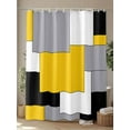 thumbnail image 4 of Abstract Art Shower Curtain, Patchwork Black and Yellow Waterproof Shower Curtain Set with 12 Hooks Lightweight Washable Fabric Shower Curtains for Bathroom 36x72 Inches, 4 of 6