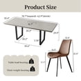 thumbnail image 2 of Modern Mid-Century Dining Table Set for 6-8 People Kitchen Dining Room Table Set Extendable Wood Dining Table and 6 Upholstered Chairs, Home Kitchen Furniture, 2 of 5