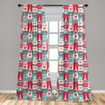thumbnail image 5 of Ambesonne Paris Curtains, Coffee Love Eiffel Hearts, Pair of 28"x84", Multicolor, 5 of 5