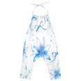 thumbnail image 2 of Girls' Jumpsuits Rompers Summer Casual Sleeveless Rompers With Pockets Spaghetti Strap Romper Blue Pastel Flowers 6T, 2 of 7