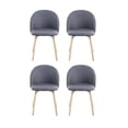 thumbnail image 1 of Set de 4 Sillas de Comedor Tapizadas de Tela gris, 1 of 6