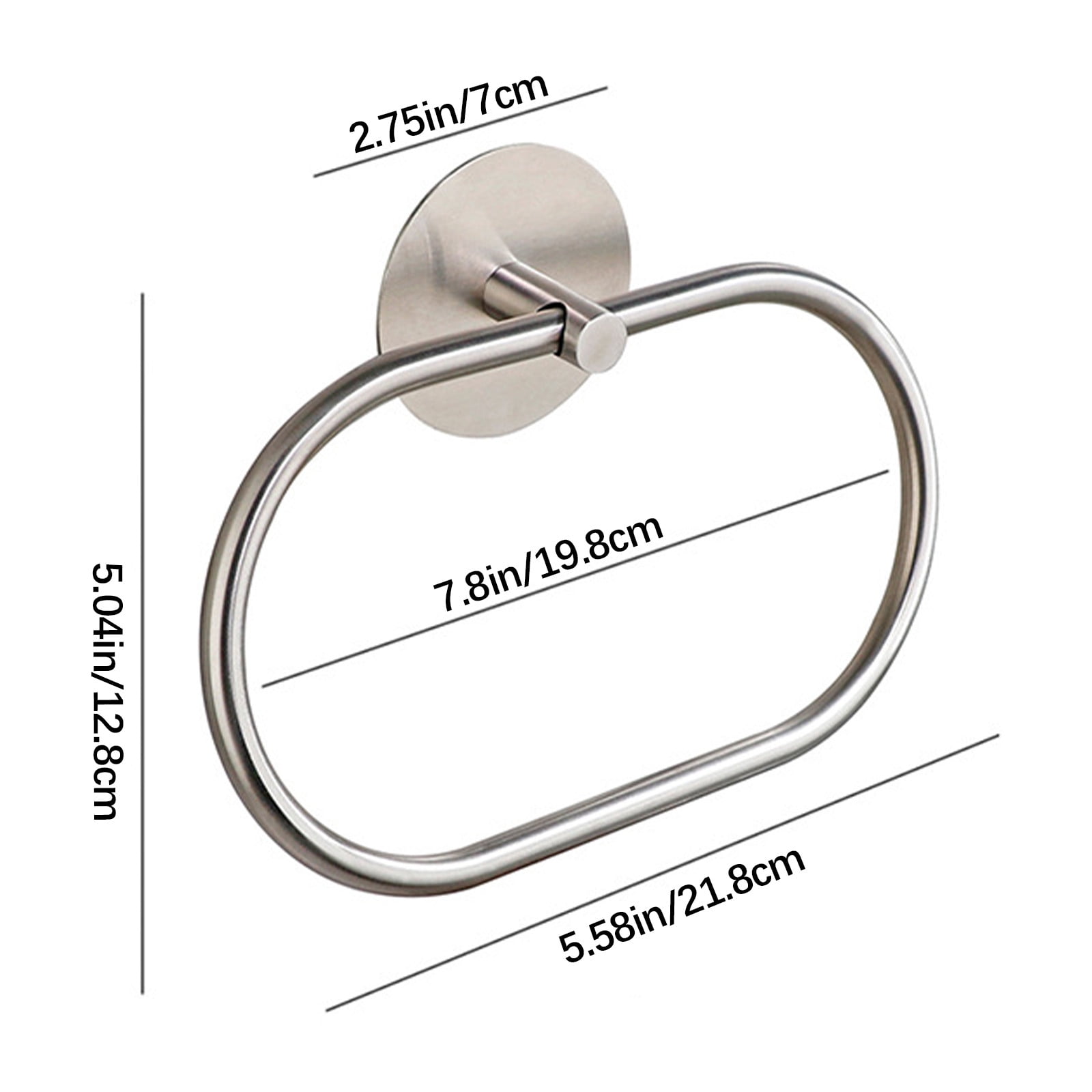 Xihbxyly Flash Deals Of The Day Oval Stainless Steel towel Ring without Punching Black Bathroom towel Rack Hanging Ring Walmart