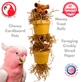 thumbnail image 3 of Bonka Bird Toys 3867 Duo Money Pot Natural Chew Shred Forage Parrot Cage Toy Pet, 3 of 7
