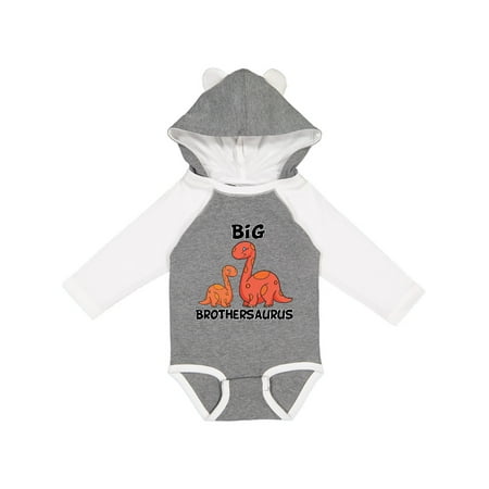 

Inktastic Big Brothersaurus with Cute Sibling Dinosaurs Gift Baby Boy Long Sleeve Bodysuit