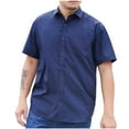 thumbnail image 1 of YanHoo Button Down Shirts for Men Short Sleeve Button Up Beach Shirts Solid Casual Summer T-Shirts, 1 of 3