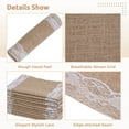 thumbnail image 3 of 12 Packs Burlap Wedding Table Runners with White Lace, Farmhouse Natural Jute Country Vintage Tablecloth for Banquets, Vintage Wedding Rustic Banquet Table Decor 12"x71", 3 of 5