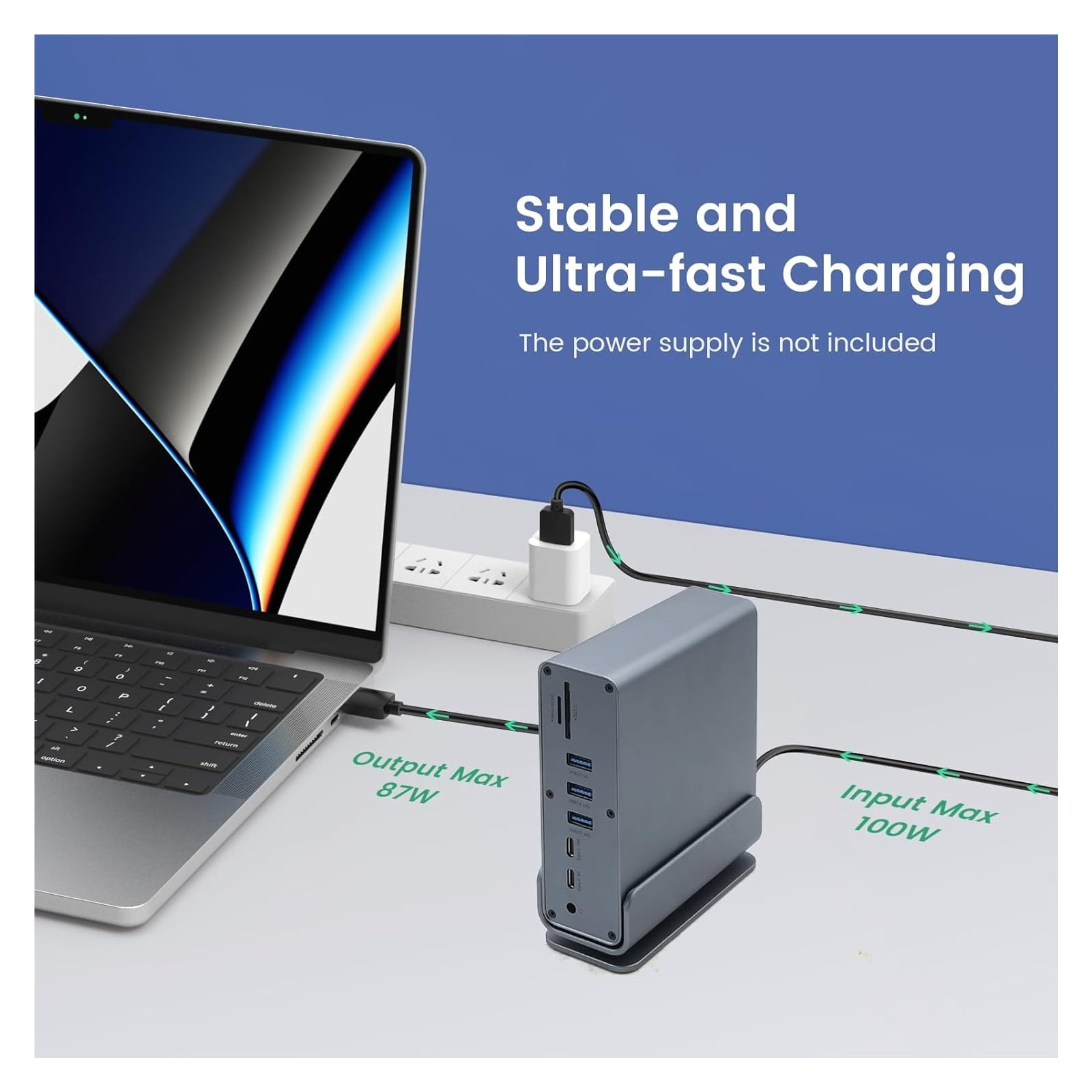 16 in 1 USB C Hub Multiport Adapter with Dual 4K Port 100W PD SD TF Ethernet ,Fast Charging Devices