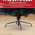 thumbnail image 3 of Funcid 6Ft Pre-Lit Artificial Full Black Christmas Tree Halloween Holiday Decoration with 1,477 Branch Tips, 250 Incandescent Lights, Foldable Metal Stand - Black, 3 of 10