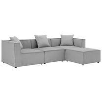 Modway Saybrook Outdoor Patio Upholstered 4-Piece Sectional Sofa in Gray