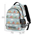 thumbnail image 2 of FORMRS Kids School Backpack Elementary Student Unisex Travel Bookbag with Reflective Stripes, Red Trains Pattern, 2 of 7