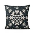 thumbnail image 4 of Merry Christmas Winter Snowflake Throw Pillow Case Beautiful Square Cushion Covers 4 Pack Vintage Pillowcase for Indoor Home Bedroom, 4 of 7