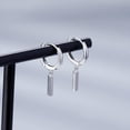 thumbnail image 6 of Solid 925 Sterling Silver Bar Drop Hoop Earrings for Women Teens Minimalist Bar Hoop Earrings Huggie, 6 of 7