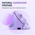thumbnail image 6 of Meetion Left-Handed Vertical Ergonomic Mouse, Rechargeable, RGB, Purple - for PC/Mac, 6 of 9