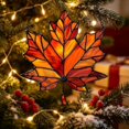 thumbnail image 4 of YardChic Maple Leaves Hanging Ornament, Stained Glass Style Flat Acrylic Wall & Window Hanging Decor, Hanging Fall Leaves Suncatcher, Fall Tree Ornaments for Indoor Display, Balcony Ornament, 4 of 4