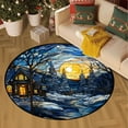 thumbnail image 5 of Uutvery Christmas Decor Kitchen Rugs Holiday Themed Round Area Rug Non Slip Washable Soft Carpet for Living Room Bedroom Entrance Floor Mats Festive Home Decoration 15.75 Inches, 5 of 7