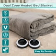 thumbnail image 4 of BLACK+DECKER Heated Blanket Electric Queen, 10 Heating Levels, 10H Timer, Auto Shutoff, Dual Zone Heating, 84x90 inches, Grey, 4 of 8