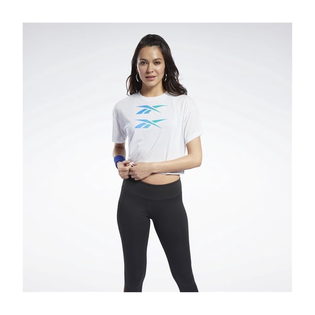 Camiseta gráfica con logotipo de Reebok para mujer, gris, grande