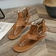 thumbnail image 3 of Sandalias planas romanas para mujer con correa abatible y punta redonda informales a la moda de verano Wmkox8yii  shjk2666, 3 of 9
