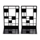 thumbnail image 1 of Sujetalibros Para Estanterías Y Libros. Sujetalibros Metálico Resistente. Negro. 1 Par. Diseño Abstracto. Sujetalibros. Soportes Para, 1 of 7