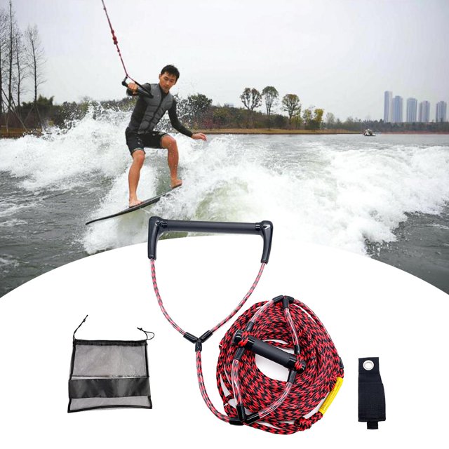 Cuerda de Wakeboard Línea de ejercicio acuáticos Competición Slom Cuerda de esquí acuático Cuerda de Wakeboard para esquí acuático 75 pies DYNWAVEMX Cuerda de surf de esquí