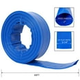 thumbnail image 3 of YYAo Lay Flat Water Discharge Hose,2"x 50 FT Pool Backwash Hose, Blue Heavy Duty Reinforced PVC Lay Flat Water Discharge Hose with 2 Clamp, 3 of 7