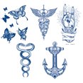 thumbnail image 1 of 5 Uds Mariposa Tatuaje Semipermanente Tatuaje Tinta Jugo Impermeable 110x80mm, 1 of 9