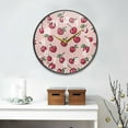 thumbnail image 2 of Yayeee Wall Clock Battery Operated 9.5" Silent Quartz Non-Ticking for Living Room Decor, Cherries Pattern, 2 of 8