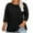 Black2, variant on tarylea Plus Size Womens Tops Scoop Neck 3/4 Sleeve Shirts Solid Color Loose Tops Casual Summer Comfy Basic Dailywear Tops