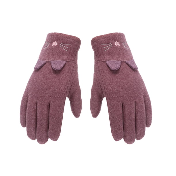 Minnieouse 1 par de guantes de mujer de terciopelo para invierno, mitones cálidos para clima frío, mitones para pantalla táctil, calentador de manos para guantes y mitones Tipo 2 Rojo Minnieouse AP013178-09