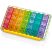 MEDca 7-Day Colorful Weekly Pill Organizer, Portable 4 Times-a-Day Case