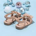 thumbnail image 6 of BOBOGOJP Girls Sandals, Open Toe Cute Bow Princess Girls Flats, Sparkly Summer Dress Shoes Sandals for Toddler/Little Kid/Big Kid Beige for Size 13.5, 6 of 6