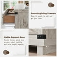 thumbnail image 5 of OKD Farmhouse 5 Drawers Dresser for Bedroom, Wood Tall Chest of Drawers with Thick Plank Styling, Rustic Closet Dresser for Bedroom, Living Room, Antique Brush White, 5 of 7
